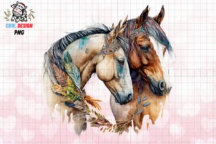 Couple Horses Watercolor Clipart Graphic by COW.design · Creative Fabrica
