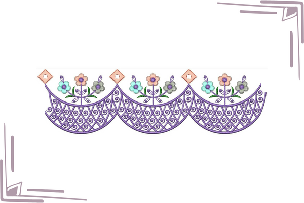 Cut Work Flower Border for Home Decor