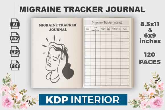 Migraine Tracker Logbook | KDP Interior Graphic by Designersuruj ...