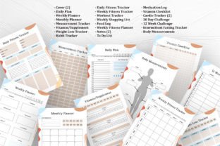 Printable Fitness Planner Bundle Vol.32 Graphic by Design Zone ...