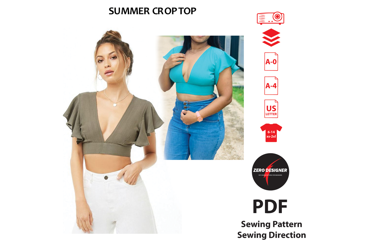 Summer Crop Top PDF Sewing Pattern