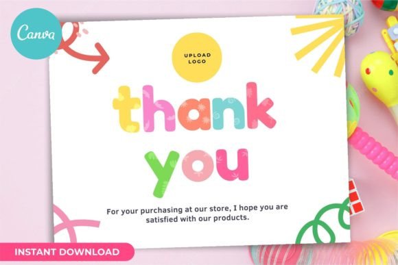 Thank You Card Kids Baby Template Canva