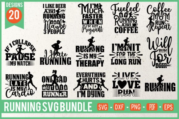 15 Running Writing Svg Bundle Designs & Graphics