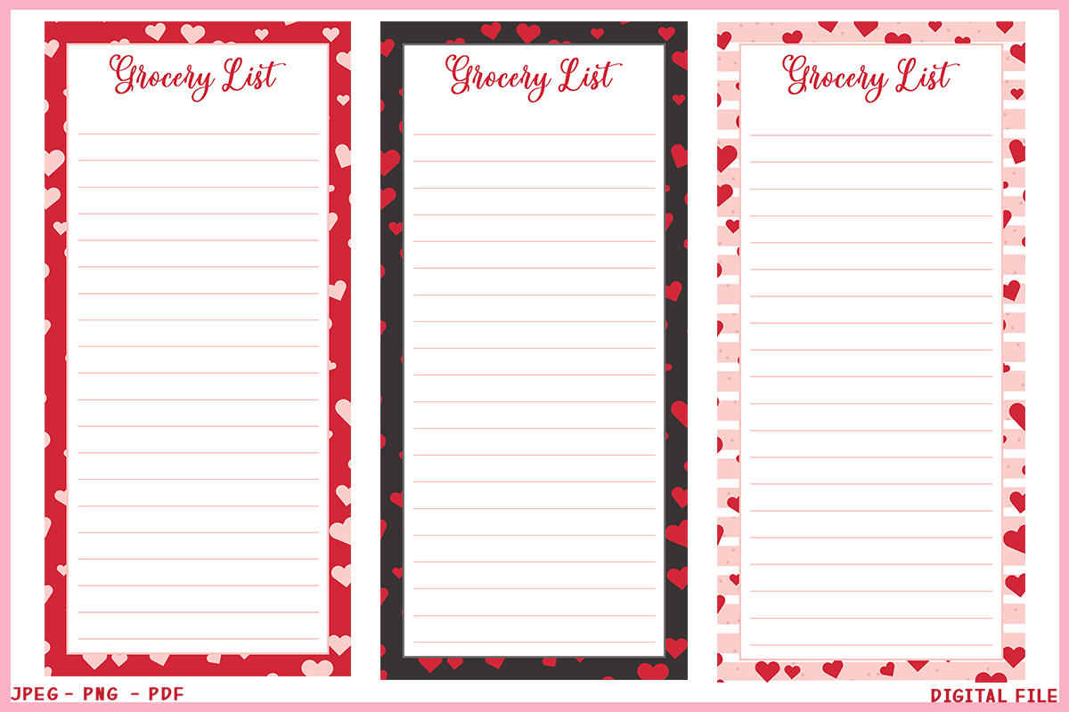 HEARTS GROCERY LIST