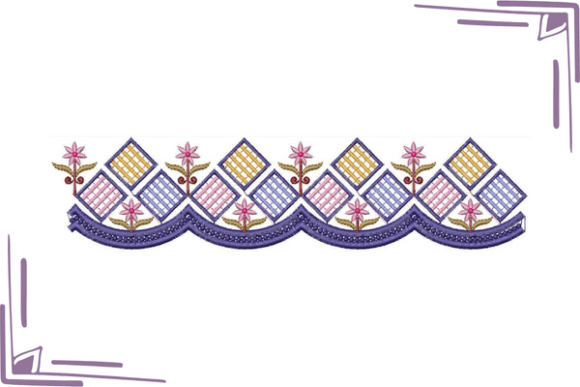 Mirror Work with Floral Border