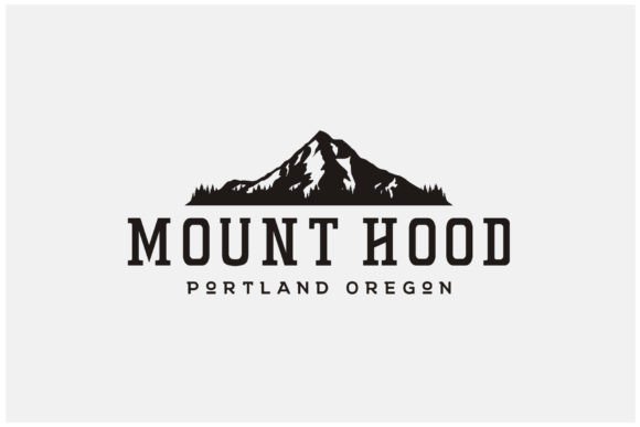 Mount Hood Portland Oregon Mountain Logo
