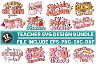 Retro Teacher Svg Design Bundle Graphic by designmaster · Creative Fabrica