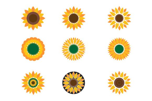 Sun Flower Logo and Symbol