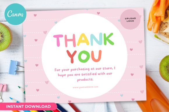 Thank You Card Baby Kids Template Canva