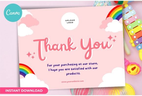 Thank You Card Baby Kids Template Canva