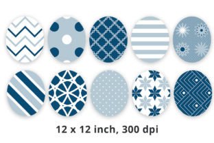 Blue Gray Digital Paper Patterns Graphic by Lemon Paper Lab · Creative ...