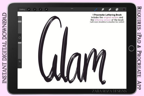 Glam - a Retro Procreate Lettering Brush