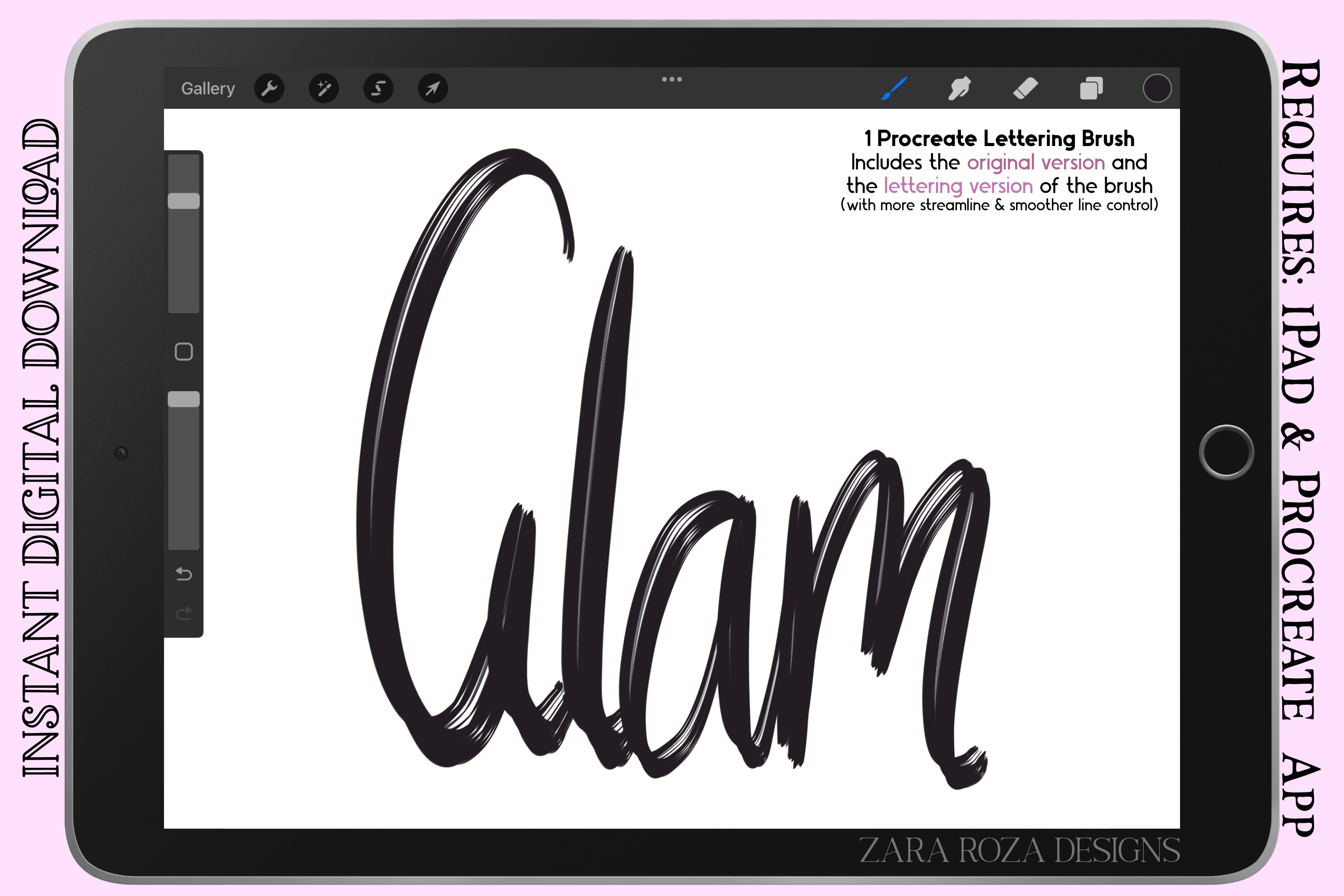Glam - a Retro Procreate Lettering Brush