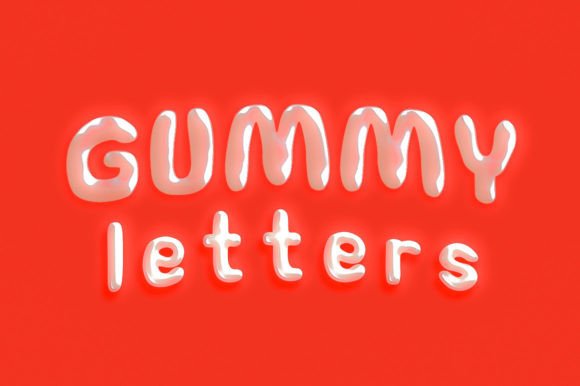 Gummy Letter Font PNG with transparent background - Preview 3