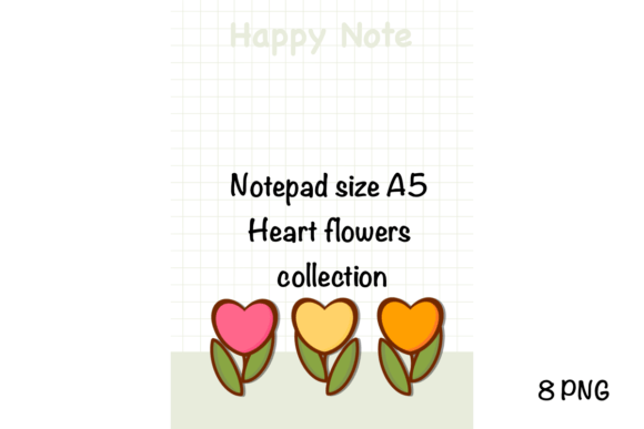 Heart Flowers Notepad Size A5