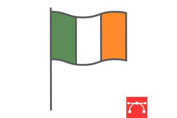 Ireland Flag Color Line Icon