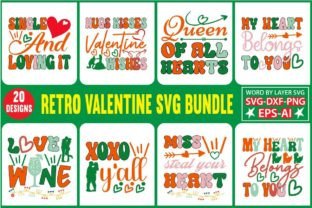 Retro Valentine SVG Bundle Bundle · Creative Fabrica