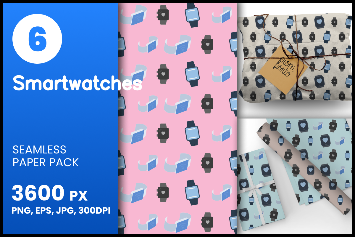 Smartwatches Seamless Patterns Graphic by fromporto · Creative Fabrica