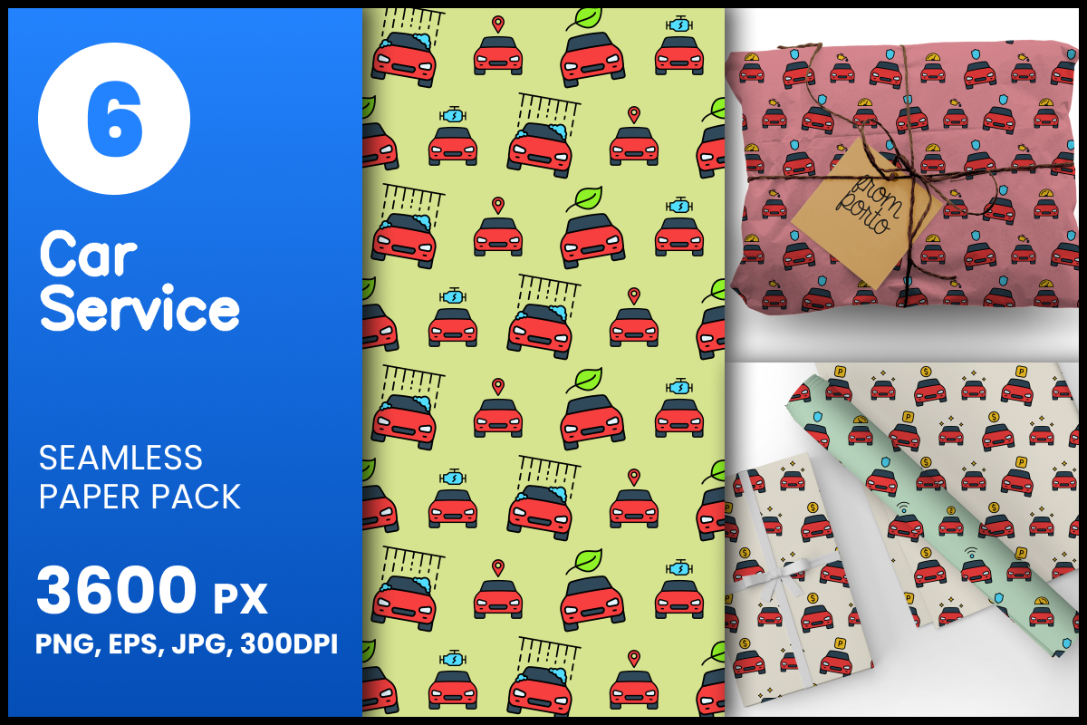Car Service Seamless Patterns Graphic by fromporto · Creative Fabrica