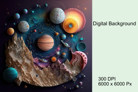 Colorful Space 3D Effect Background