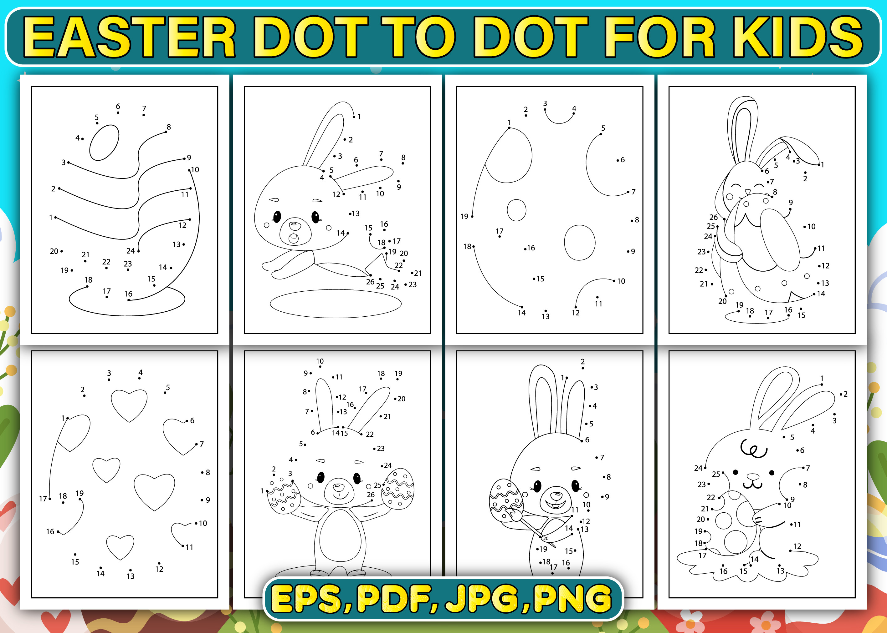 Easter Dot to Dot Activity Book Vol-3 Graphic by Asma Store · Creative ...