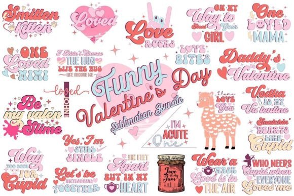 Preview of Funny Valentine's Day Sublimation Bundle Valentine sublimation design