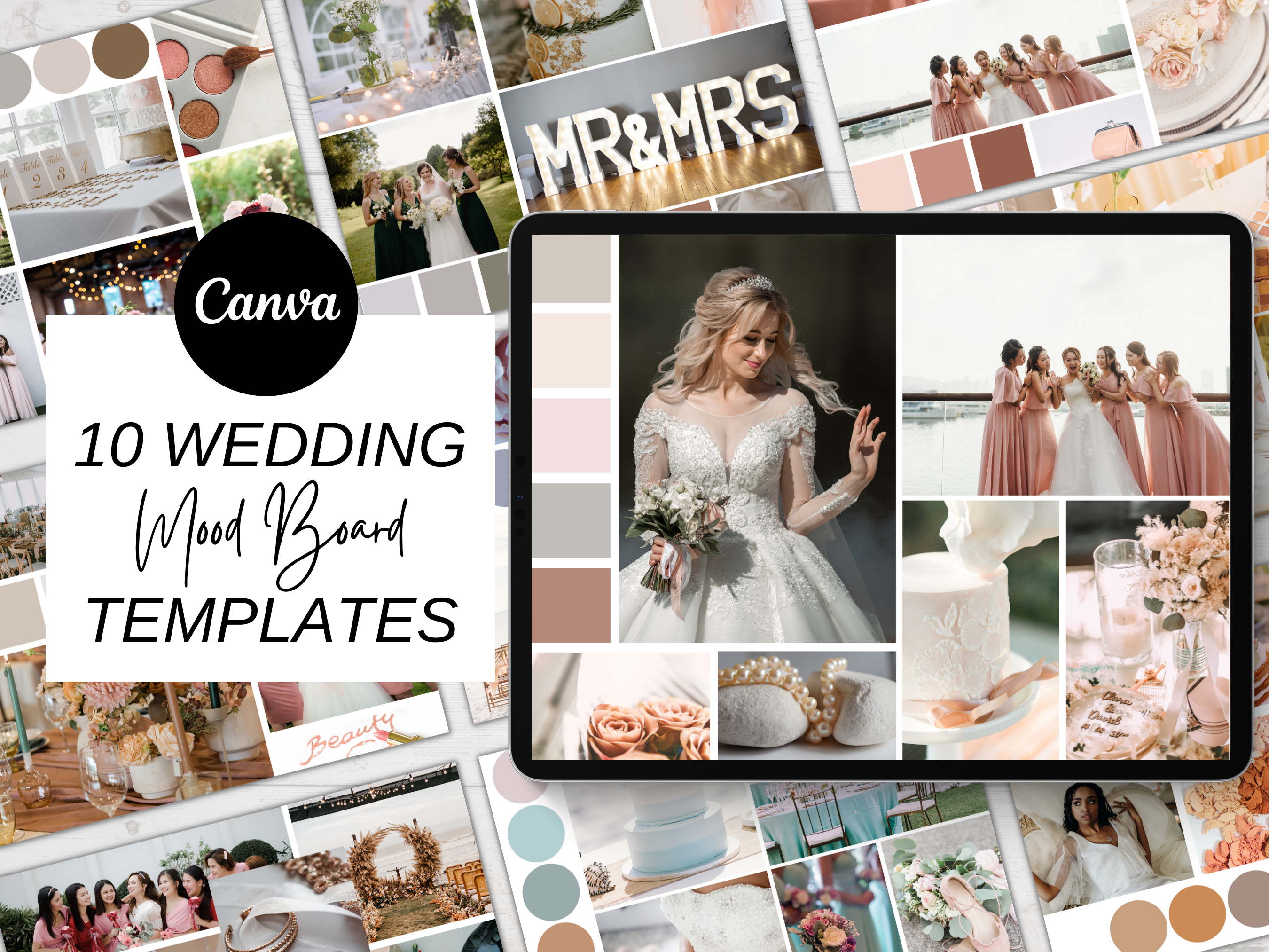 Mood Board Template for Canva Wedding Graphic by JillECreative ...
