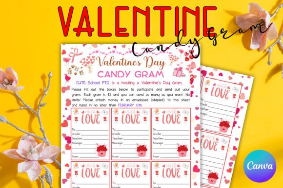 Valentines Day Candy Gram Template Graphics