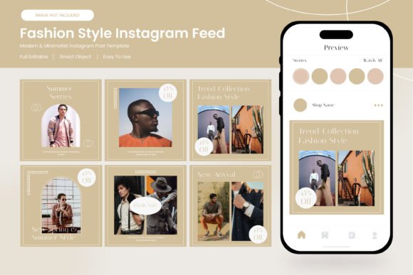 Set Instagram Feed Aesthetic Figma Graphics
