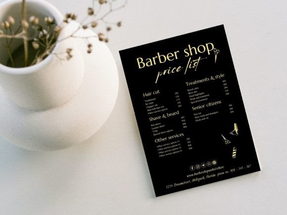 Barber Shop Price List,Canva Price Sheet