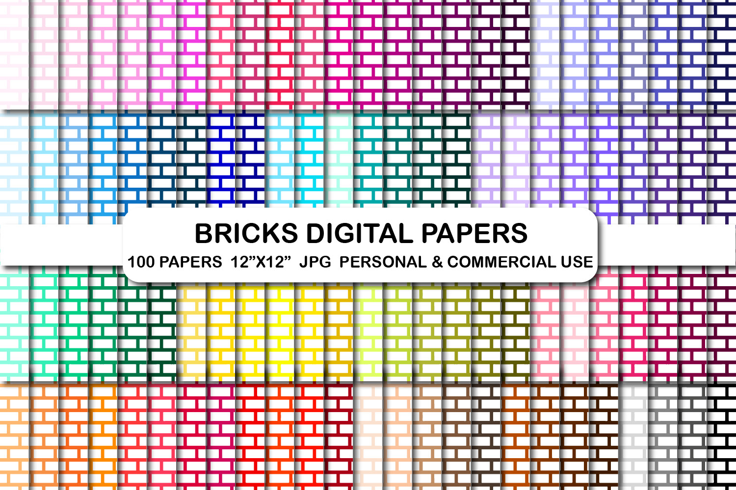 Brick Digital Backgrounds Bricks Papers Graphic by bestgraphicsonline ...