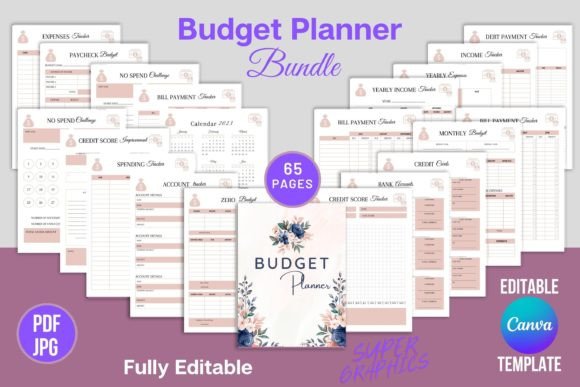 Budget Planner Bundle | Canva Template