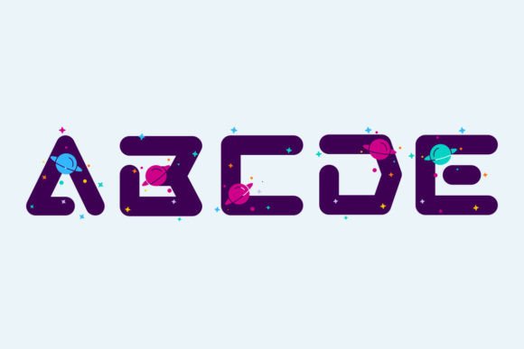 Cosmos Galaxy Font PNG with transparent background - Preview 1