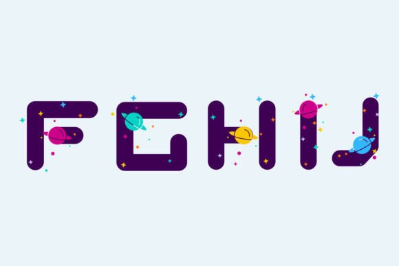 Cosmos Galaxy Font PNG with transparent background - Preview 2