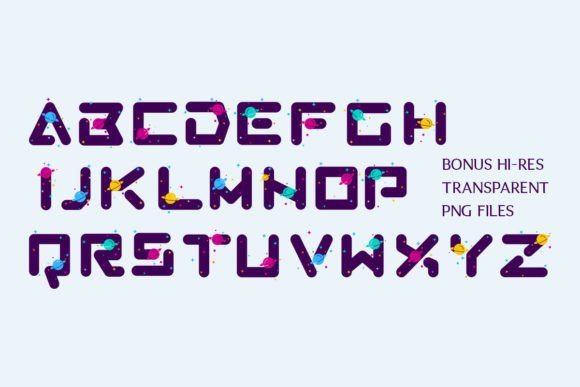 Cosmos Galaxy Font PNG with transparent background - Preview 6