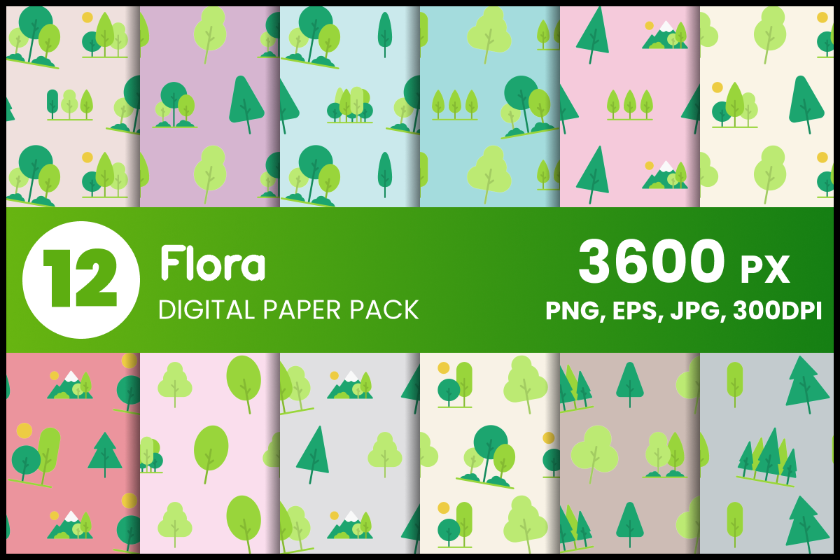 Flora Digital Paper Set Graphic by fromporto · Creative Fabrica