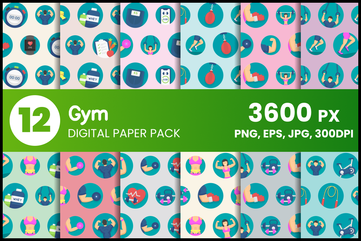 Gym Digital Paper Set Graphic by fromporto · Creative Fabrica