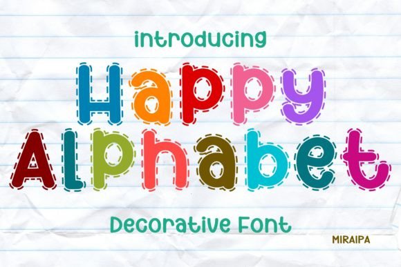 Happy Alphabet Font Font by miraipa · Creative Fabrica font preview
