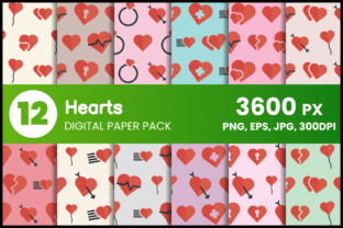 Hearts Digital Paper Set Graphic by fromporto · Creative Fabrica