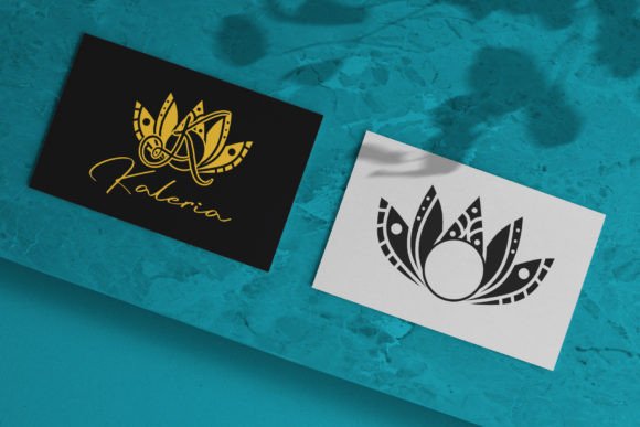 Loyal Lotus Mandala Monogram Font PNG with transparent background - Preview 1