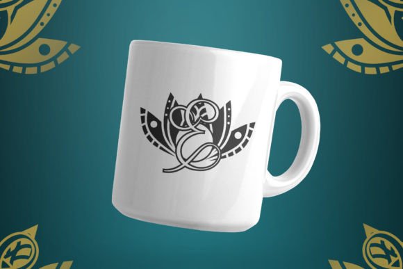 Loyal Lotus Mandala Monogram Font PNG with transparent background - Preview 3