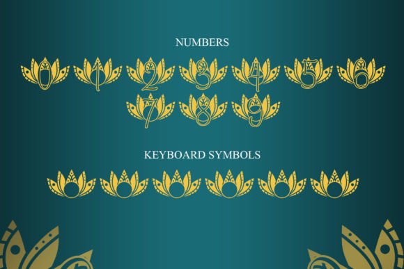 Loyal Lotus Mandala Monogram Font PNG with transparent background - Preview 4