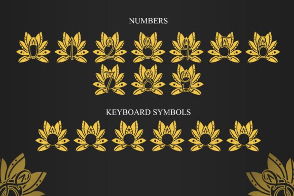 Majestic Lotus Mandala Monogram Font font preview - 4
