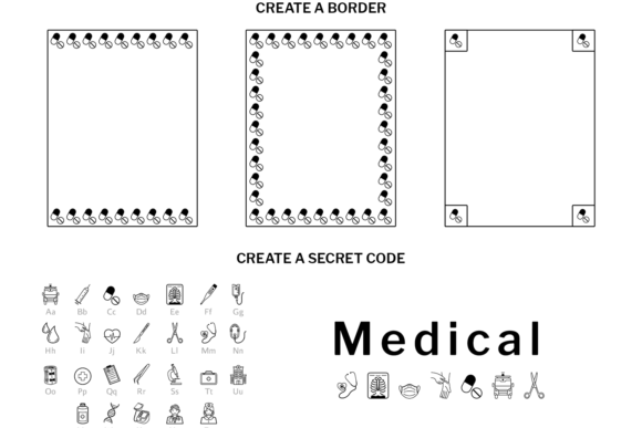 Medical Doodle Font PNG with transparent background - Preview 5