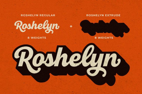 New Roshelyn Font PNG with transparent background - Preview 2