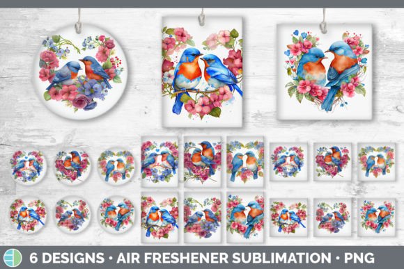 Valentines Bluebird Air Freshener | Subl Graphic Illustrations By Enliven Designs