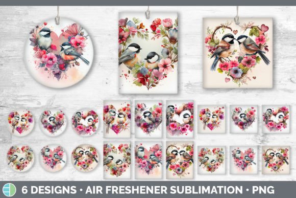 Valentines Chickadee Air Freshener | Sublimati Graphic Illustrations By Enliven Designs