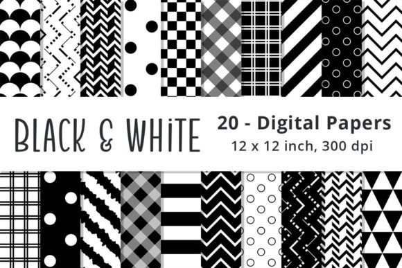 Black and White Pattern Paper Background
