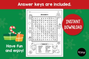 Christmas Word Search Puzzle Sheets Graphic by Emery Digital Studio ...