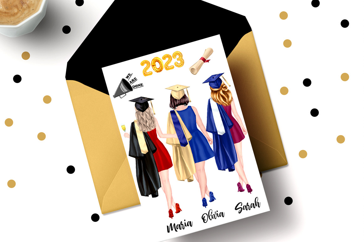 Graduation Girls Clipart Grad Students - photo 6